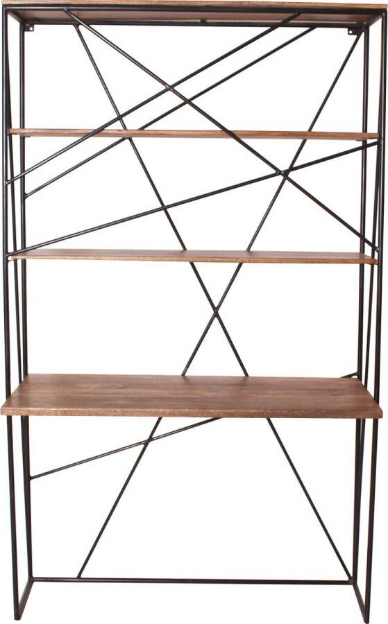 One Oak Secretaire 120 00x60 00x202 00 cm frame zwart vloeren antiek bruin Mangohout