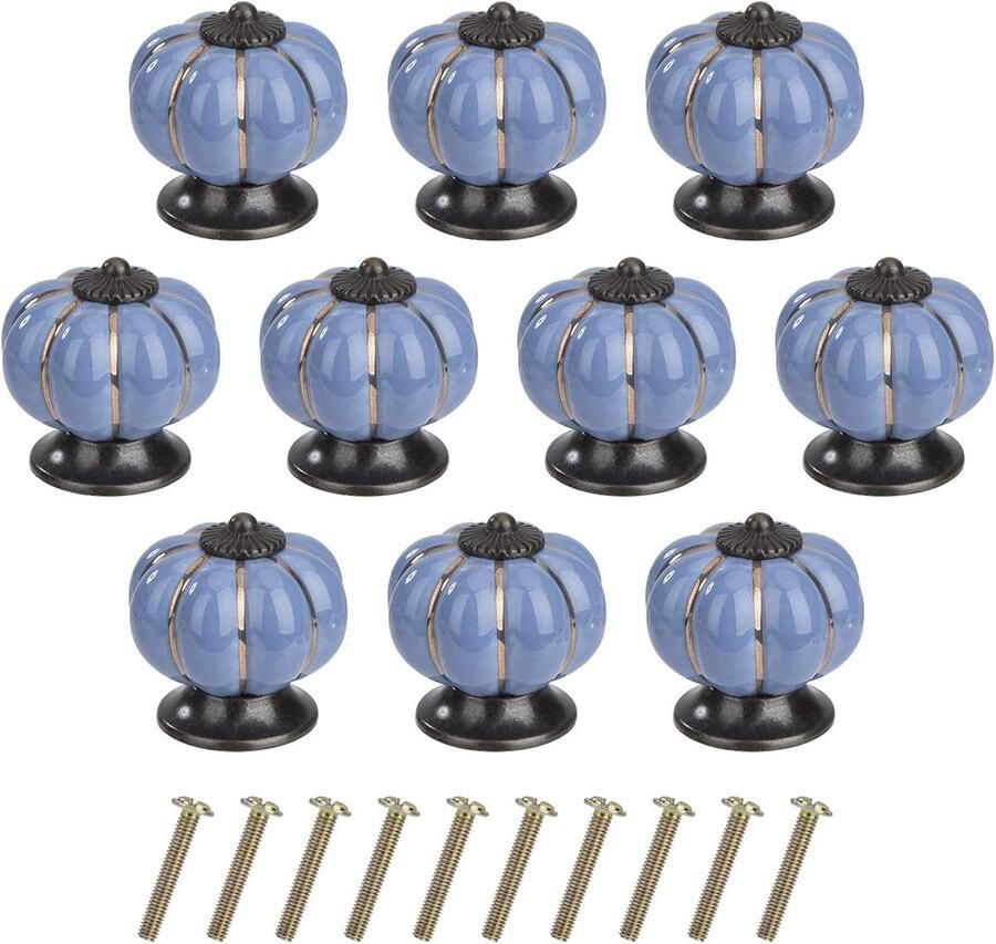 Keramische Pompoen Knoppen voor Meubels Vintage Stijl 10 Stuks