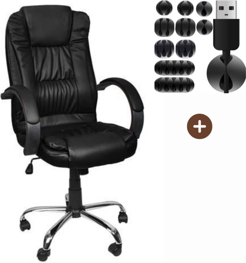 Oneiro 's Luxe Eco Ergonomische Bureaustoel LUEGO Zwart – verstelbaar – volwassen – kantoor – werk – meubels – stoelen – wonen – gaming stoel – vergaderstoel