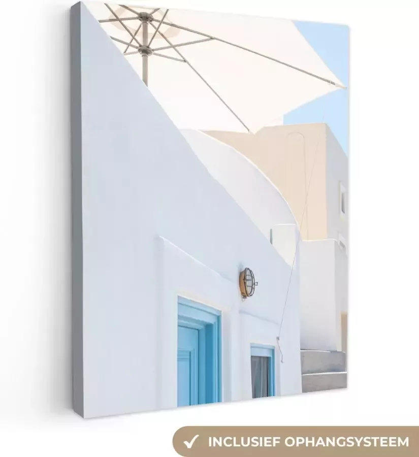 OneMillionCanvasses Architectuur Parasol Deur Wit Blauw Aluminium