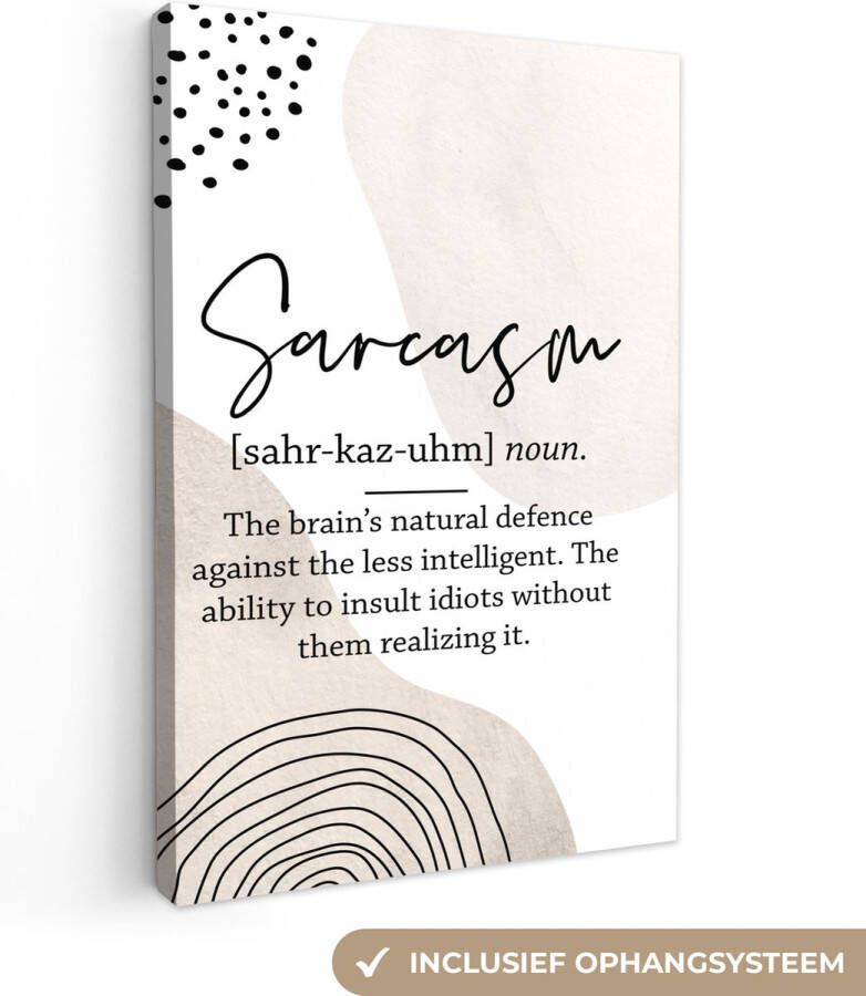 OneMillionCanvasses Canvas decoratie Spot Humor Spreuken Quotes Woordenboek Muurdecoratie Wanddecoratie 120x180 cm