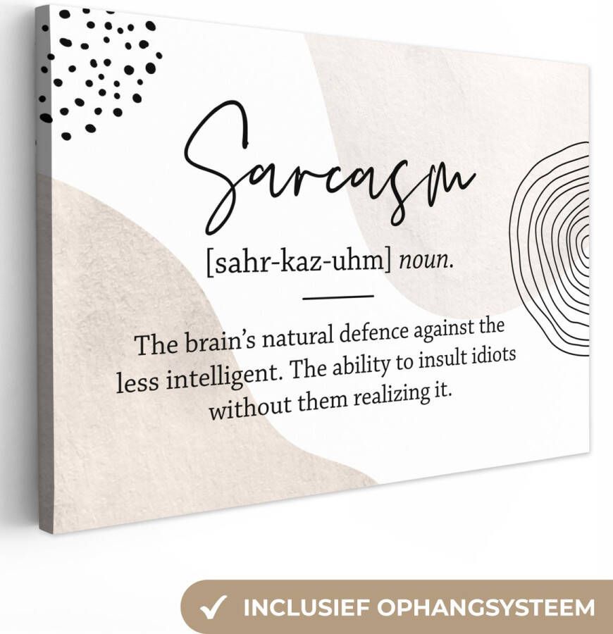 OneMillionCanvasses Canvas decoratie Spot Humor Spreuken Quotes Woordenboek Muurdecoratie Wanddecoratie 120x80 cm