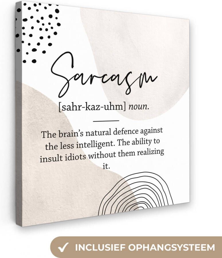 OneMillionCanvasses Canvas decoratie Spot Humor Spreuken Quotes Woordenboek Muurdecoratie Wanddecoratie 90x90 cm