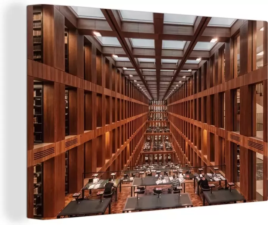 OneMillionCanvasses Canvas schilderij 140x90 cm Wanddecoratie Bibliotheek in Berlijn Muurdecoratie woonkamer Slaapkamer decoratie Kamer accessoires Schilderijen