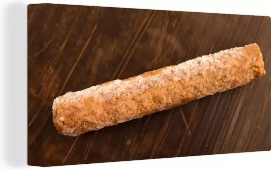 OneMillionCanvasses Canvas schilderij 160x80 cm Wanddecoratie Een bevroren frikandel op een houten tafel Muurdecoratie woonkamer Slaapkamer decoratie Kamer accessoires Schilderijen