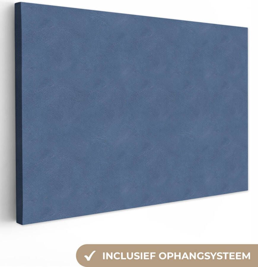 OneMillionCanvasses Canvas Schilderij Leer Blauw Dierenhuid 140x90 cm Wanddecoratie