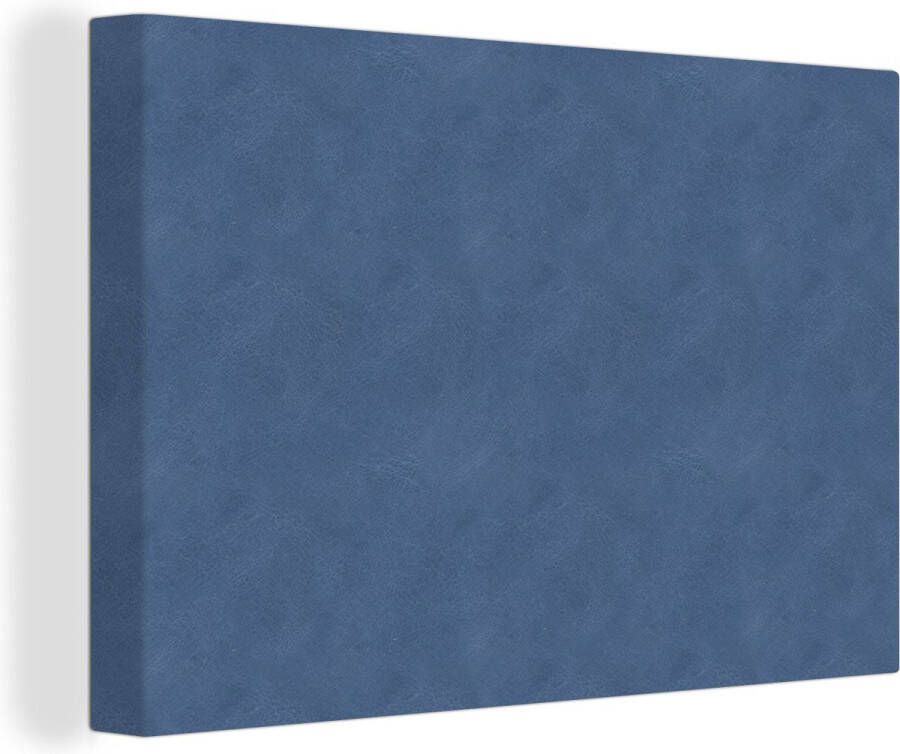 OneMillionCanvasses Canvas Schilderij Leer Blauw Dierenhuid 150x100 cm Wanddecoratie