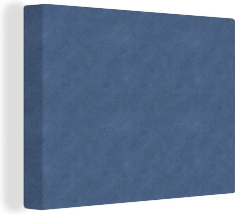OneMillionCanvasses Canvas schilderij 160x120 cm Wanddecoratie Leer Blauw Dierenhuid Muurdecoratie woonkamer Slaapkamer decoratie Kamer accessoires Schilderijen
