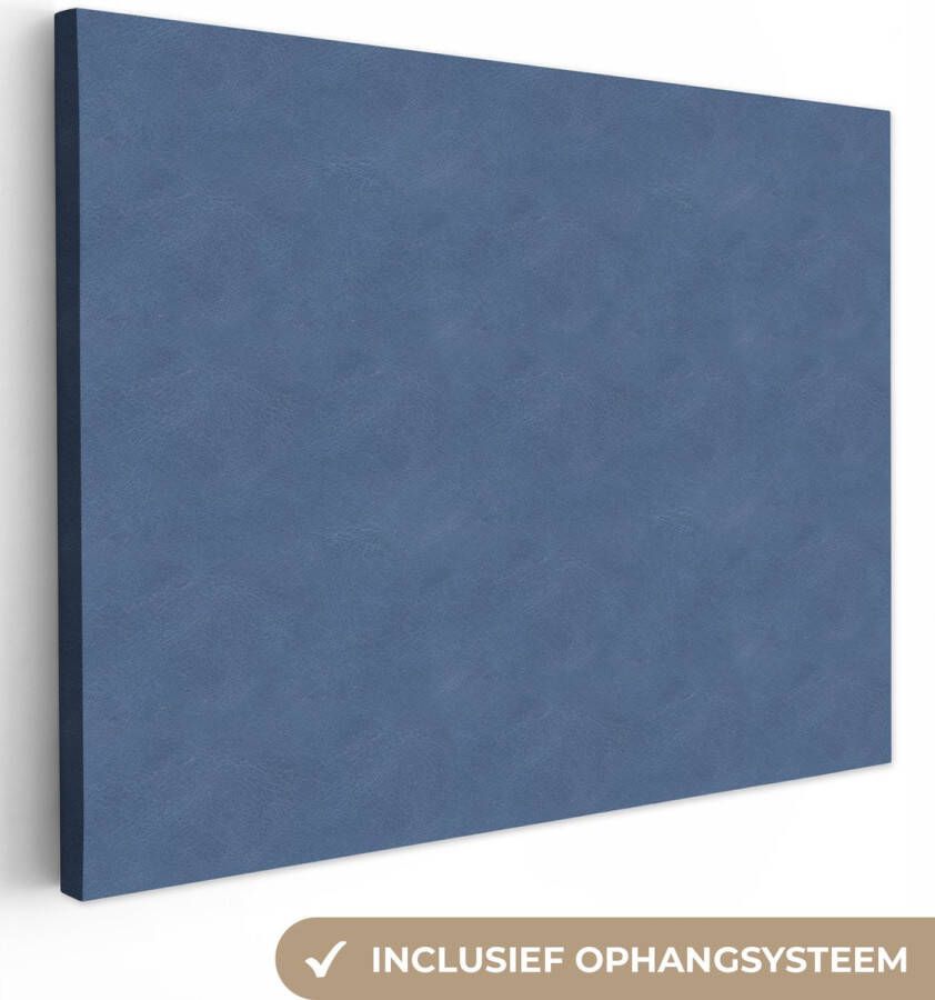 OneMillionCanvasses Canvas Schilderij Leer Blauw Dierenhuid 40x30 cm Wanddecoratie