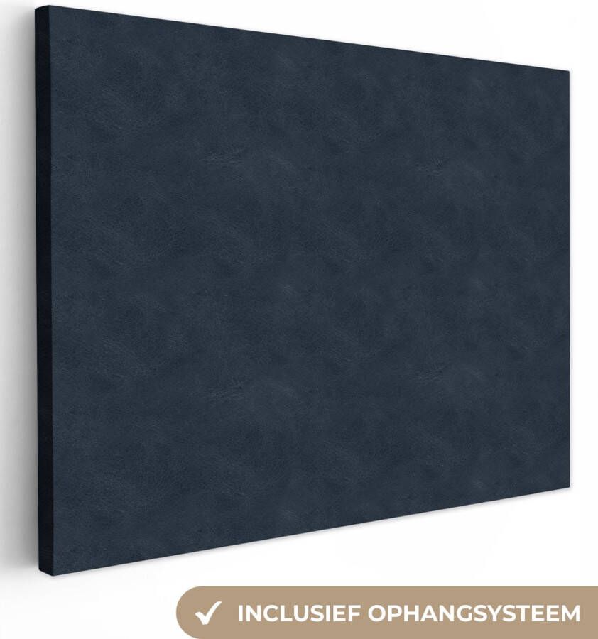 OneMillionCanvasses Canvas Schilderij Leer Blauw Dierenhuid 80x60 cm Wanddecoratie