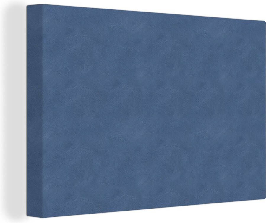 OneMillionCanvasses Canvas Schilderij Leer Blauw Dierenhuid 90x60 cm Wanddecoratie - Foto 2