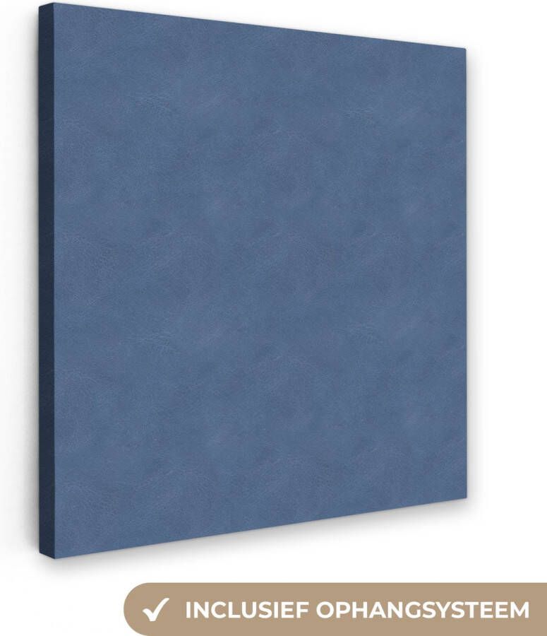 OneMillionCanvasses Canvas Schilderij Leer Blauw Dierenhuid 90x90 cm Wanddecoratie