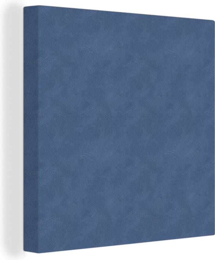 OneMillionCanvasses Canvas Schilderij Leer Blauw Dierenhuid 90x90 cm Wanddecoratie - Foto 2