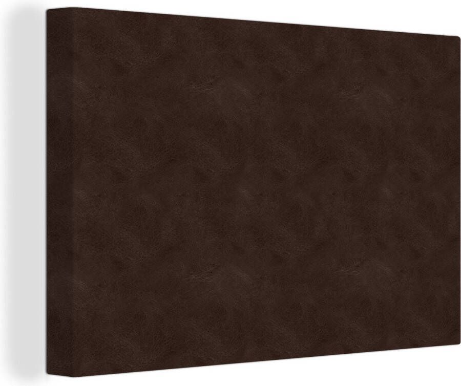 OneMillionCanvasses Canvas Schilderij Leer Bruin Dierenhuid 30x20 cm Wanddecoratie - Foto 2