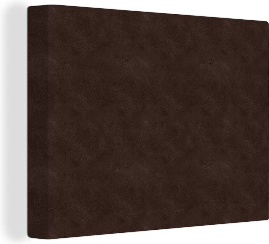 OneMillionCanvasses Canvas Schilderij Leer Bruin Dierenhuid 40x30 cm Wanddecoratie - Foto 2
