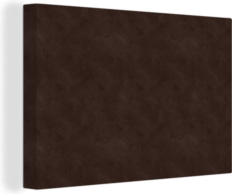 OneMillionCanvasses Canvas Schilderij Leer Bruin Dierenhuid 90x60 cm Wanddecoratie - Foto 2
