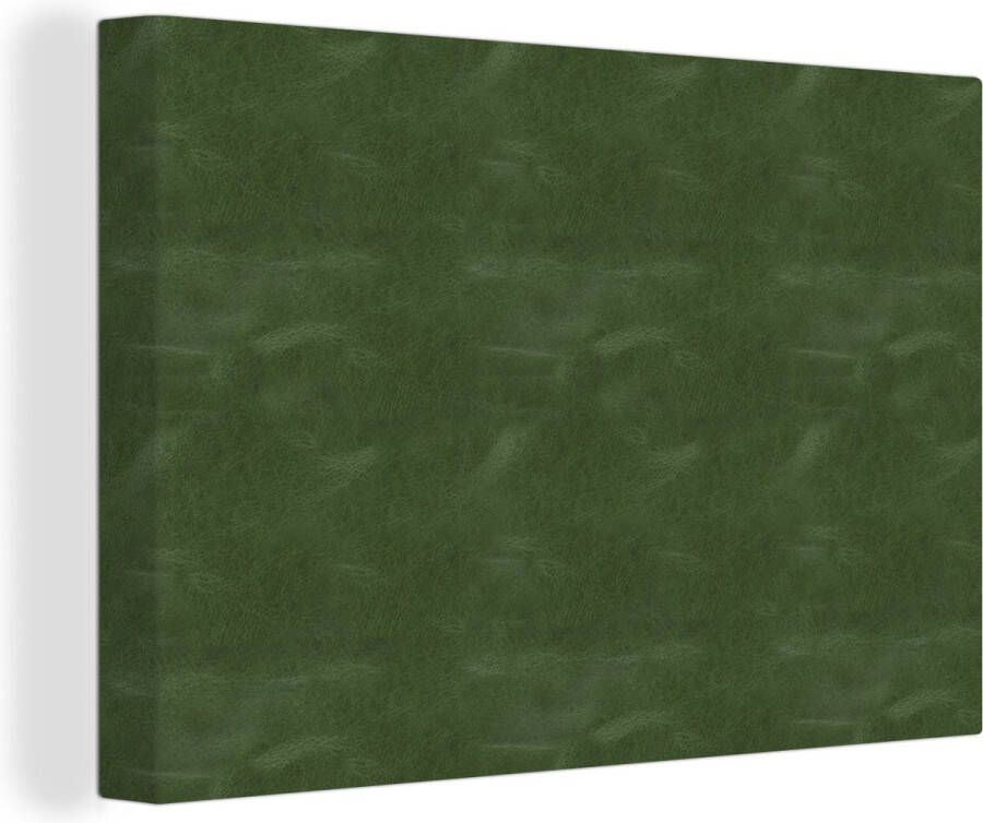 OneMillionCanvasses Canvas Schilderij Leer Groen Dierenhuid 120x80 cm Wanddecoratie