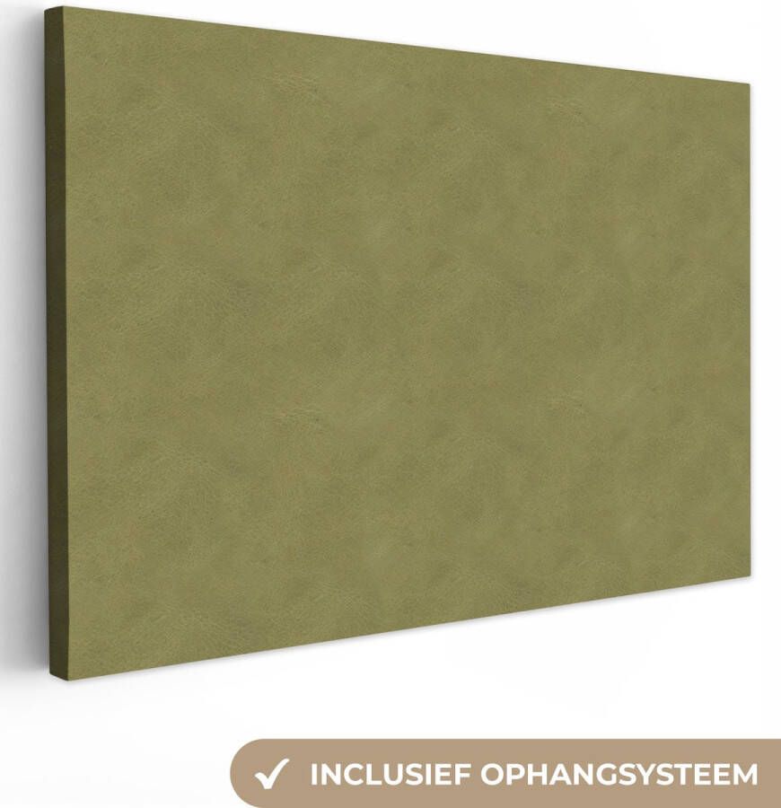 OneMillionCanvasses Canvas Schilderij Leer Groen Dierenhuid 120x80 cm Wanddecoratie