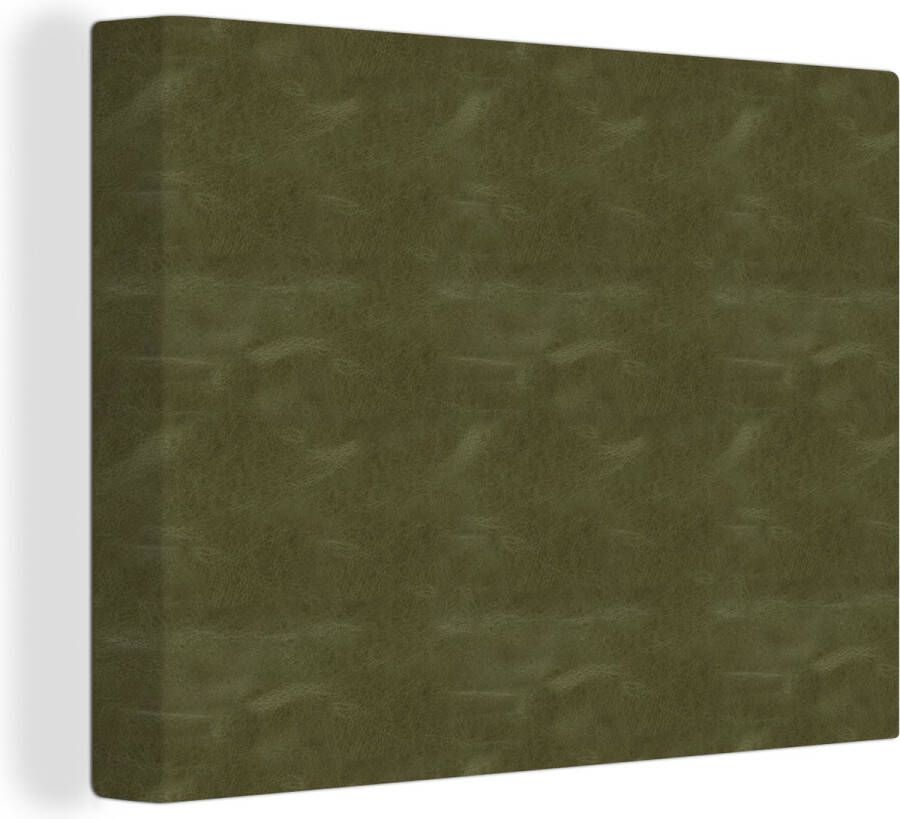 OneMillionCanvasses Canvas Schilderij Leer Groen Dierenhuid 120x90 cm Wanddecoratie