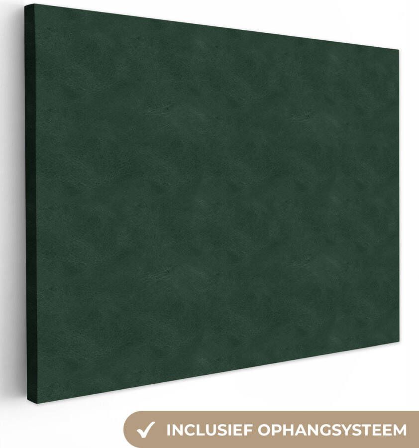 OneMillionCanvasses Canvas Schilderij Leer Groen Dierenhuid 120x90 cm Wanddecoratie