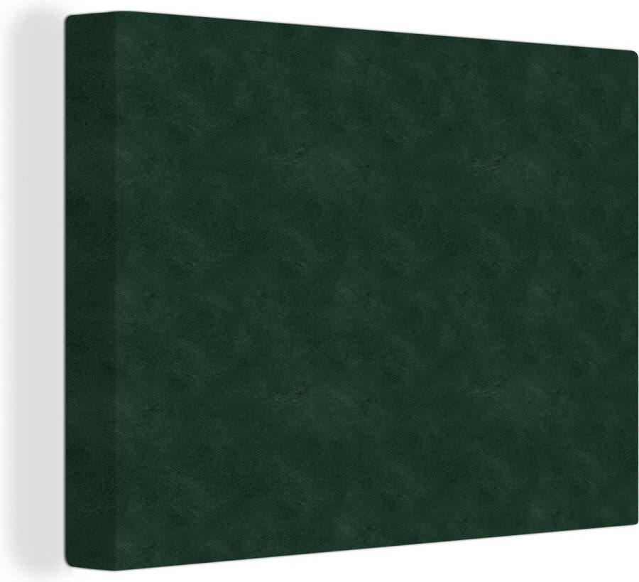 OneMillionCanvasses Canvas schilderij 160x120 cm Wanddecoratie Leer Groen Dierenhuid Muurdecoratie woonkamer Slaapkamer decoratie Kamer accessoires Schilderijen