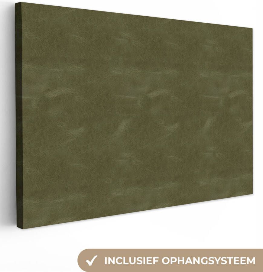 OneMillionCanvasses Canvas Schilderij Leer Groen Dierenhuid 30x20 cm Wanddecoratie
