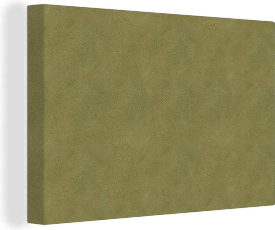 OneMillionCanvasses Canvas Schilderij Leer Groen Dierenhuid 30x20 cm Wanddecoratie