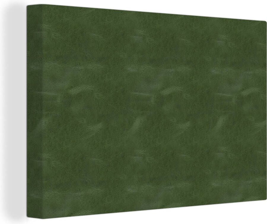 OneMillionCanvasses Canvas Schilderij Leer Groen Dierenhuid 30x20 cm Wanddecoratie - Foto 2