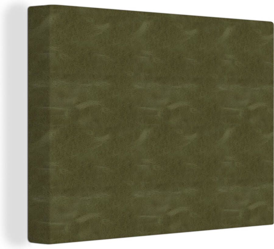 OneMillionCanvasses Canvas Schilderij Leer Groen Dierenhuid 40x30 cm Wanddecoratie - Foto 2