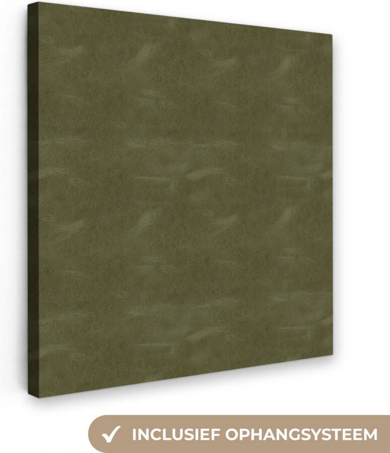OneMillionCanvasses Canvas Schilderij Leer Groen Dierenhuid 90x90 cm Wanddecoratie