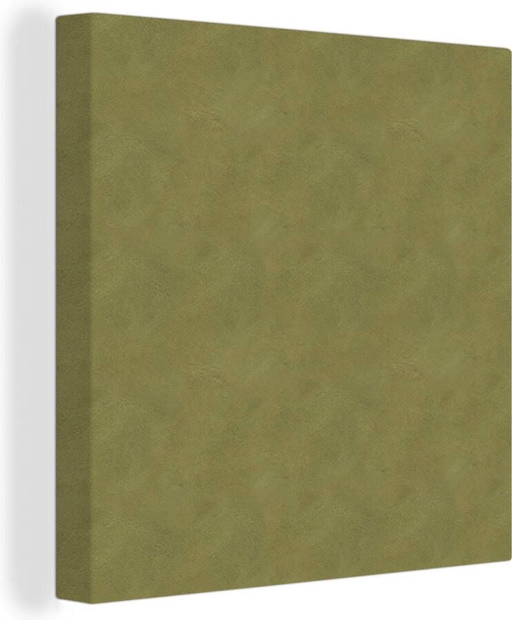 OneMillionCanvasses Canvas Schilderij Leer Groen Dierenhuid 90x90 cm Wanddecoratie - Foto 2