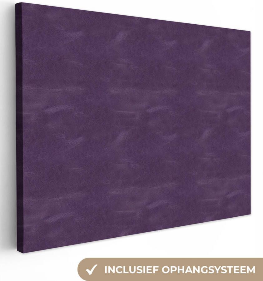 OneMillionCanvasses Canvas Schilderij Leer Structuur Dierenhuid 160x120 cm Wanddecoratie XXL