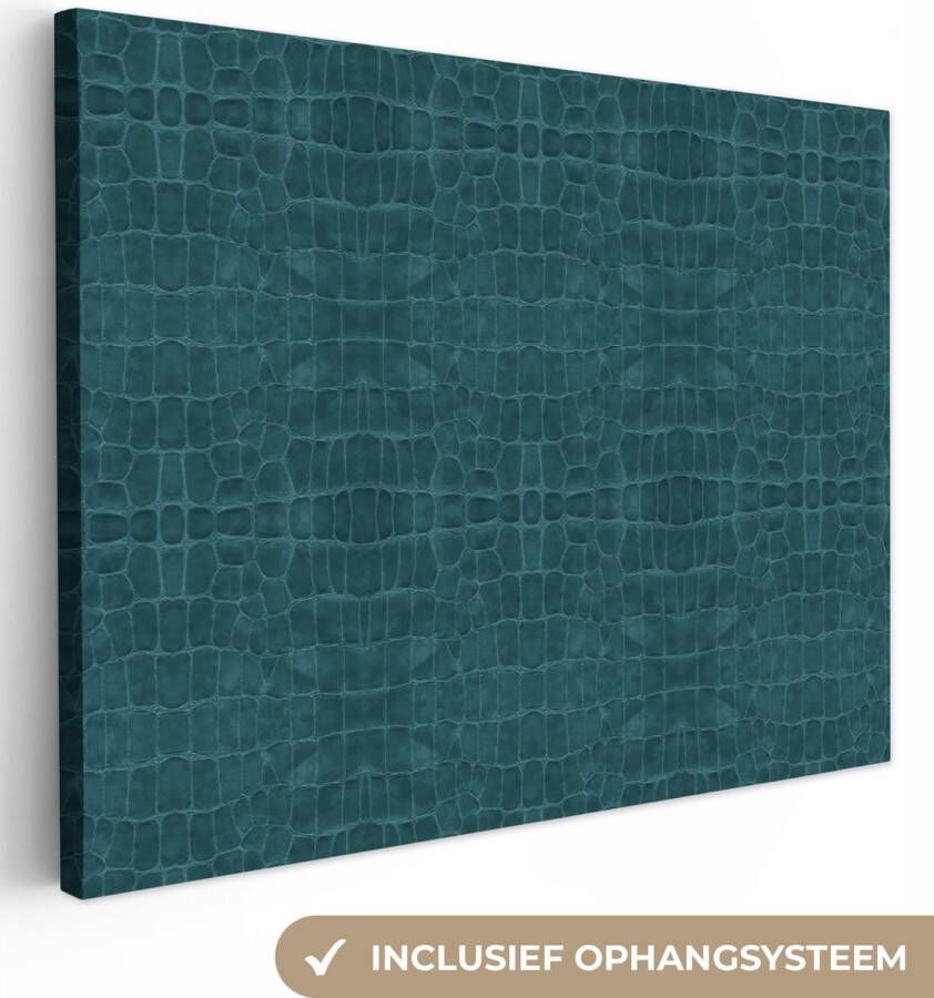 OneMillionCanvasses Canvas Schilderij Leer Structuur Dierenhuid 80x60 cm Wanddecoratie - Foto 1