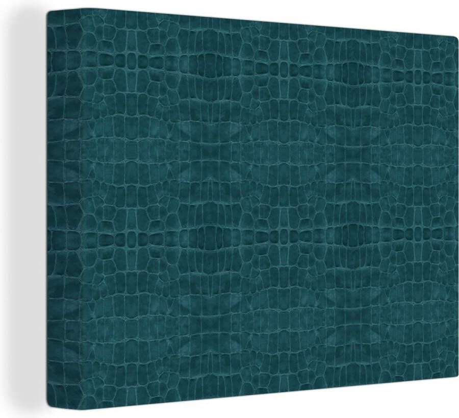 OneMillionCanvasses Canvas Schilderij Leer Structuur Dierenhuid 80x60 cm Wanddecoratie