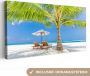 OneMillionCanvasses Canvas Schilderij Palmboom Strandstoel Parasol 40x20 cm Wanddecoratie - Thumbnail 2