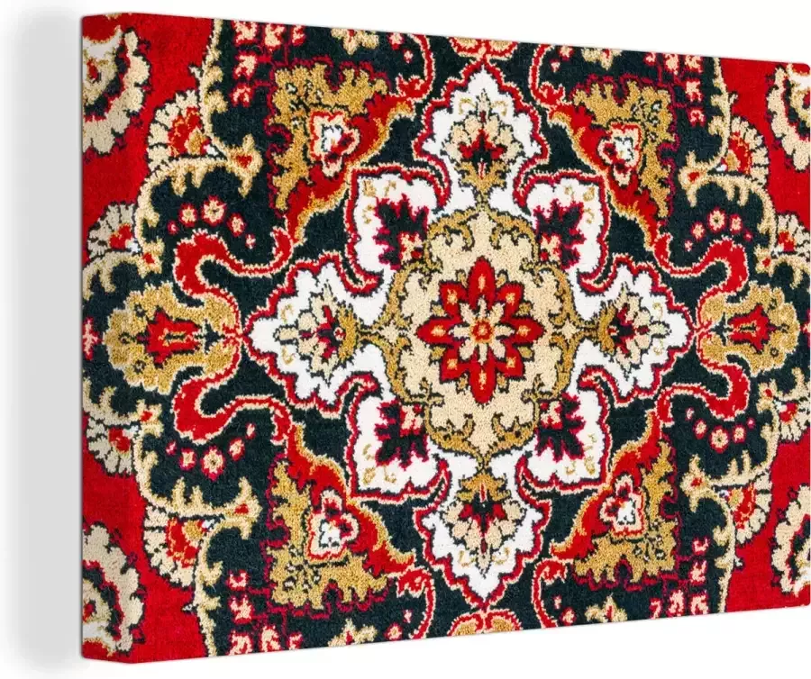 OneMillionCanvasses Canvas Schilderij Perzisch Tapijt Mandala Vloerkleed 90x60 cm Wanddecoratie