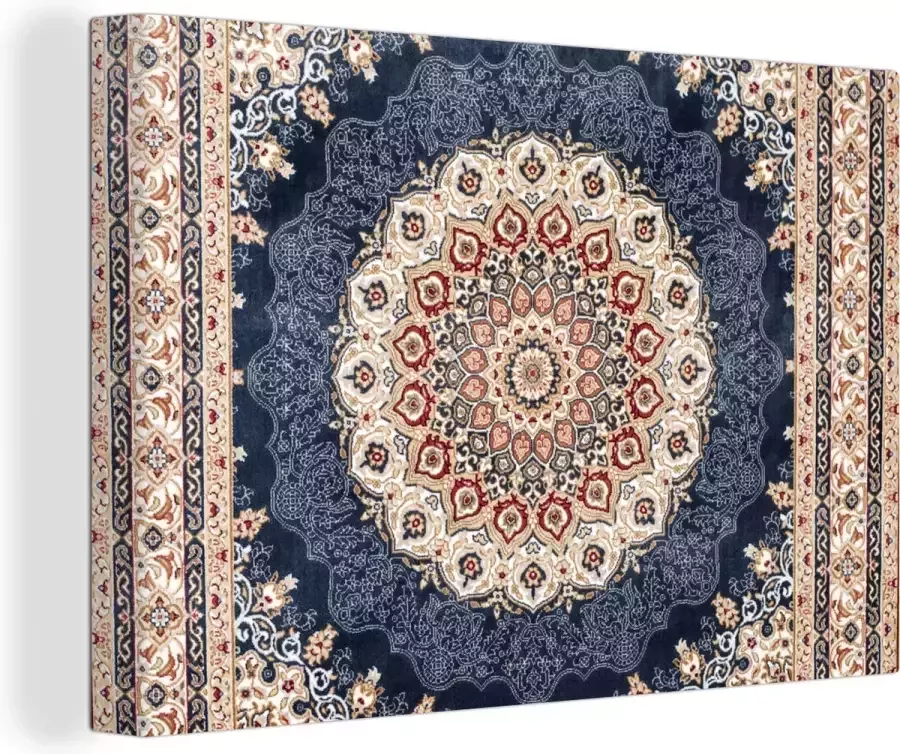 OneMillionCanvasses Canvas Schilderij Perzisch Tapijt Vloerkleed Mandala 120x80 cm Wanddecoratie - Foto 2