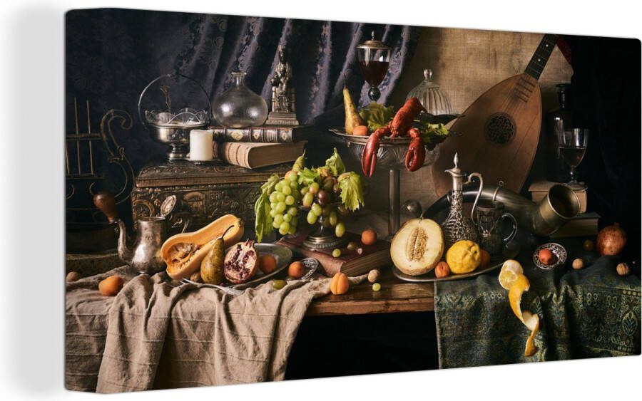 OneMillionCanvasses Canvas schilderij 160x80 cm Wanddecoratie Stilleven Eten Tafel Muurdecoratie woonkamer Slaapkamer decoratie Kamer accessoires Schilderijen op canvas - Foto 2
