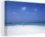 OneMillionCanvasses Canvas Schilderij Strand Hangmat Lucht 120x80 cm Wanddecoratie - Thumbnail 1