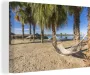OneMillionCanvasses Canvas Schilderij Strand Hangmat Relax 120x80 cm Wanddecoratie - Thumbnail 1