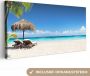 OneMillionCanvasses Canvas Schilderij Strand Parasol Zee 160x80 cm Wanddecoratie - Thumbnail 2