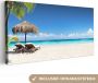 OneMillionCanvasses Canvas Schilderij Strand Parasol Zee 40x20 cm Wanddecoratie - Thumbnail 2