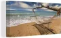 OneMillionCanvasses Canvas Schilderij Strand Zee Hangmat 40x20 cm Wanddecoratie - Thumbnail 1