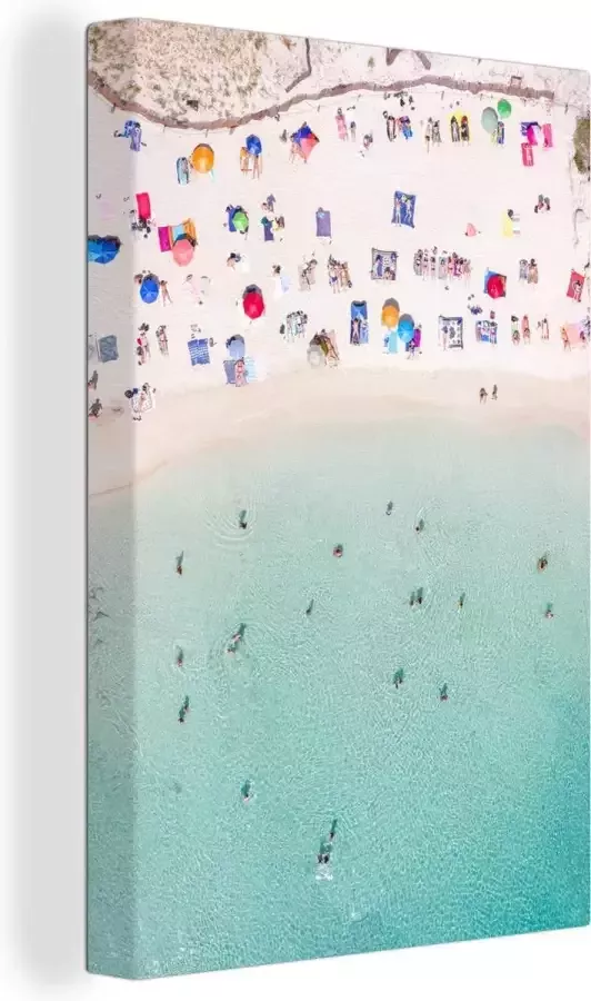 OneMillionCanvasses Canvas Schilderij Strand Zomer Parasol 40x60 cm Wanddecoratie