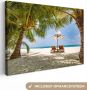 OneMillionCanvasses Canvas Schilderij Strandstoel Parasol Palmboom 30x20 cm Wanddecoratie - Thumbnail 2