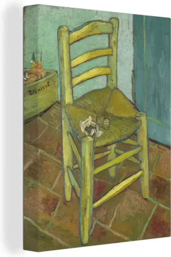 OneMillionCanvasses Canvas Schilderij Van Gogh's Chair Schilderij van Vincent van Gogh 90x120 cm Wanddecoratie