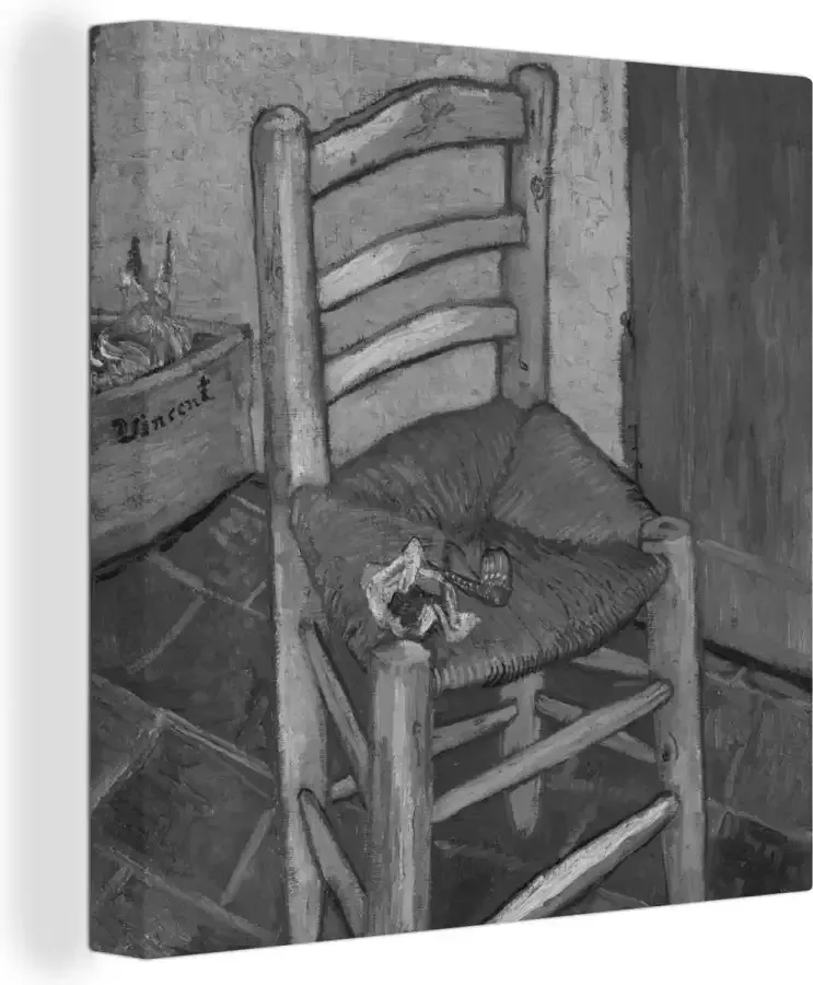 Canvas schilderij 20x20 cm Wanddecoratie Van Gogh's Chair Vincent van Gogh Muurdecoratie woonkamer Slaapkamer decoratie Kamer accessoires Schilderijen op canvas