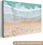 OneMillionCanvasses Canvas Schilderij Zee Strand Parasols Water Zomer 150x100 cm Wanddecoratie - Thumbnail 2