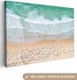 OneMillionCanvasses Canvas Schilderij Zee Strand Parasols Water Zomer 150x100 cm Wanddecoratie - Thumbnail 1