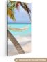 OneMillionCanvasses Canvas Schilderij Zomer Palmboom Hangmat 20x40 cm Wanddecoratie - Thumbnail 2